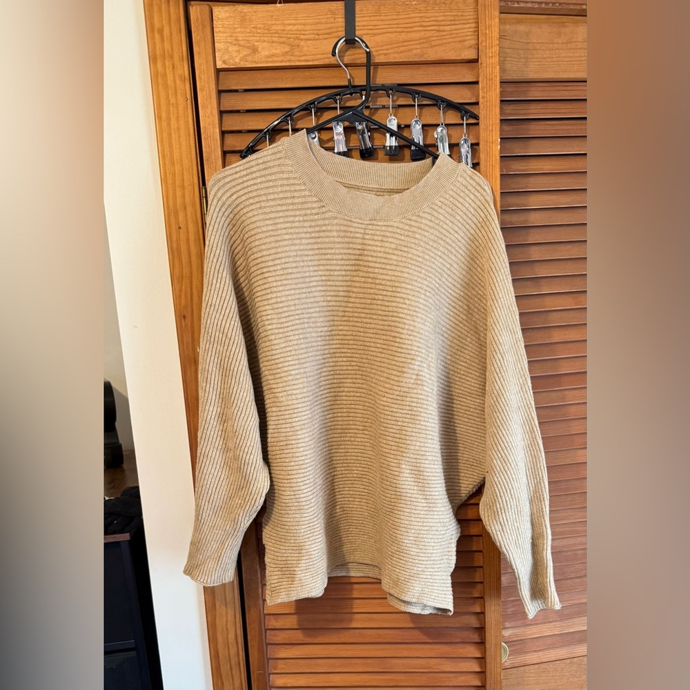 Cozy Tan Ribbed Sweater NWOT